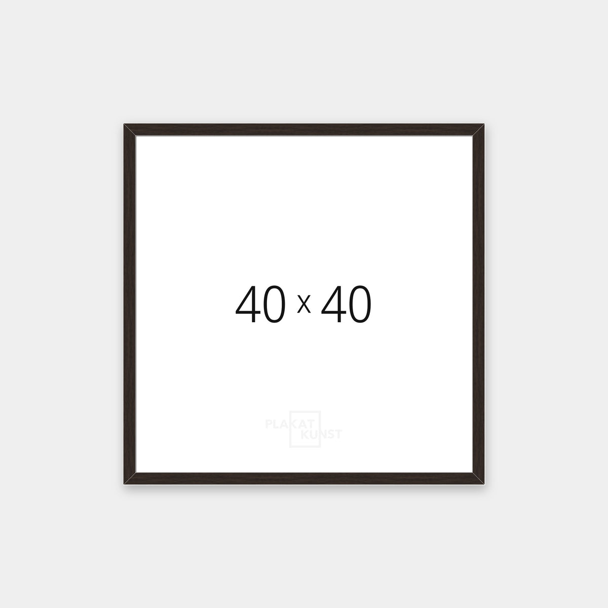Mørk røget eg træramme med smal 15 mm front i 40×40 cm