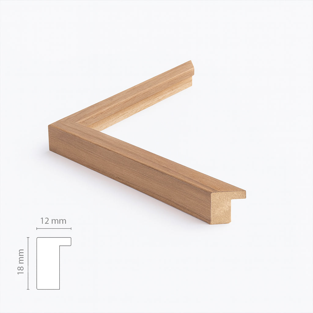 Dark oak wooden frame - Narrow (15 mm) - Custom size