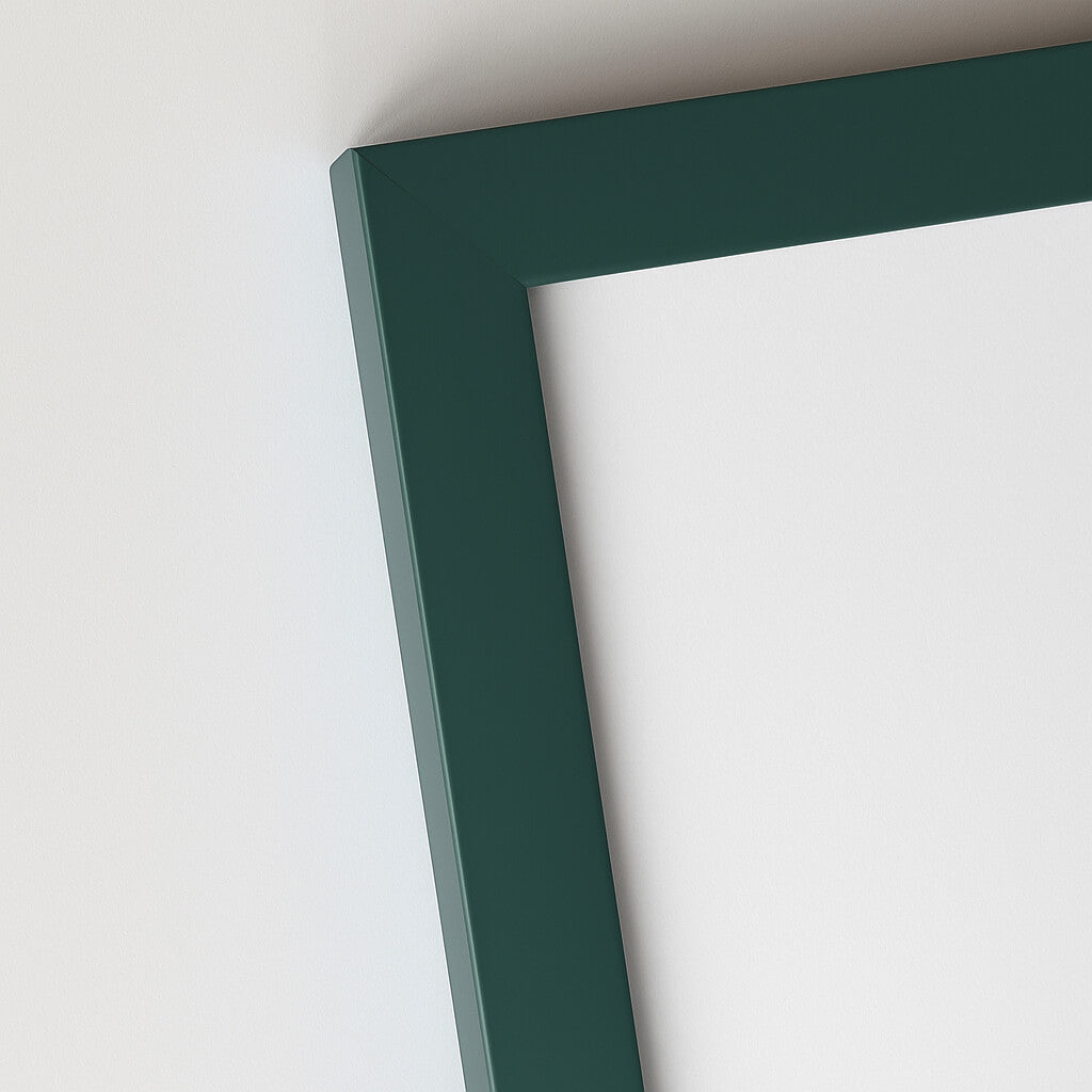 Dark green matte wooden frame - Narrow (15 mm)