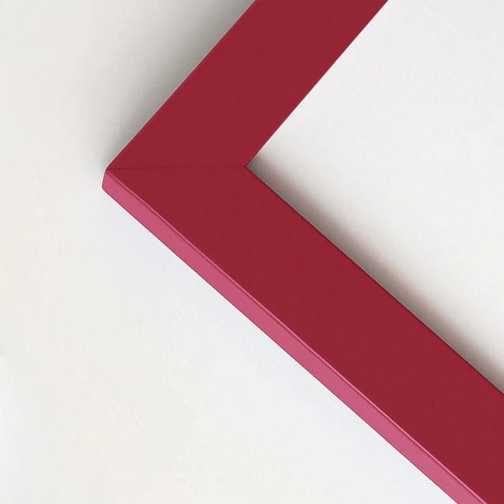Dark red matte wooden frame - Narrow (15 mm) - Custom size