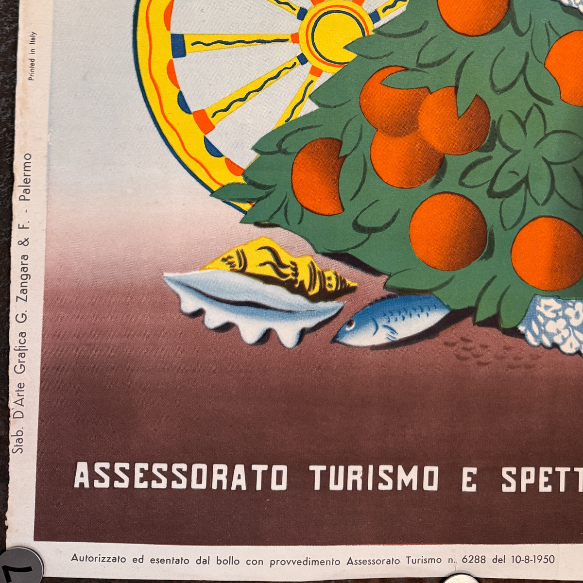 Sicily poster 1950 – original Italian lithograph | PlakatKunst