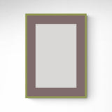 Light olive green matte wooden frame - Narrow (15 mm) - Custom size