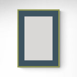 Light olive green matte wooden frame - Narrow (15 mm) - Custom size