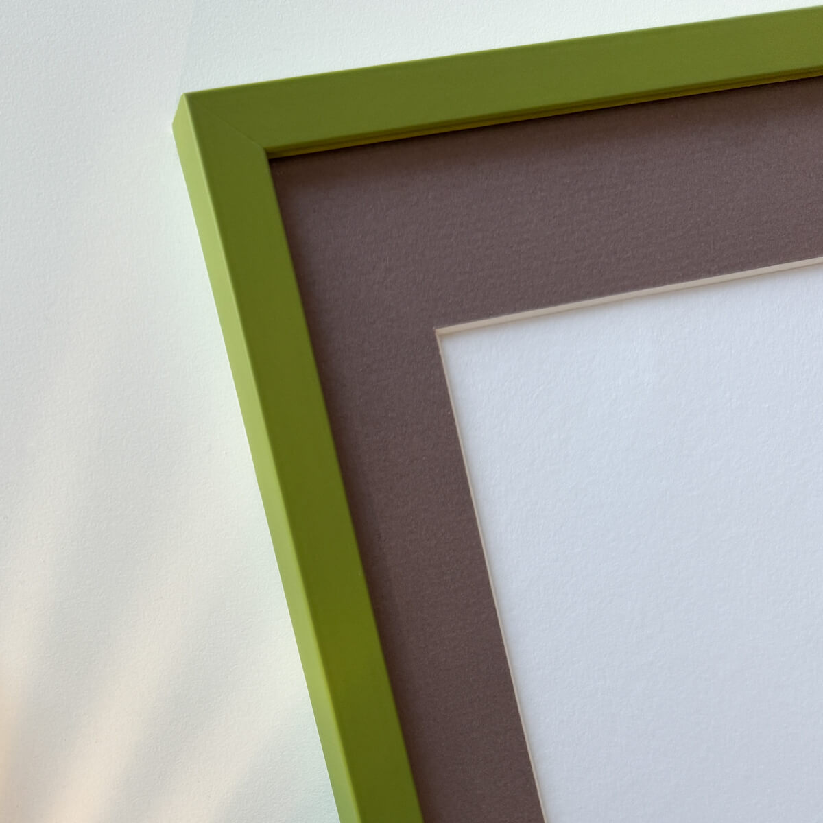 Olive green matte wooden frame - Narrow (15 mm) - Custom size