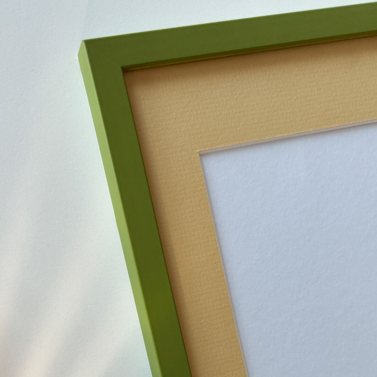 Olive green matte wooden frame - Narrow (15 mm) - Custom size