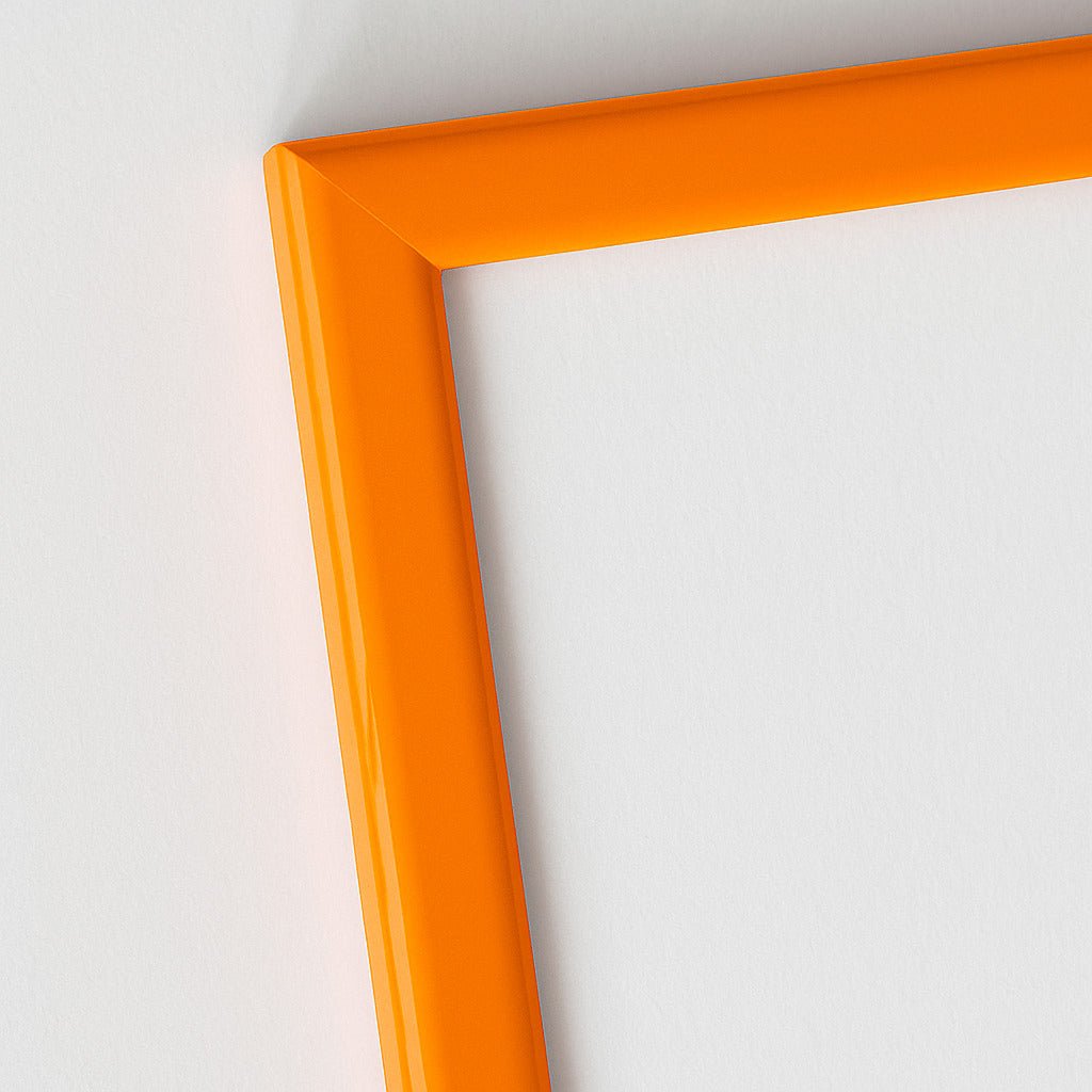 Orange glossy wooden frame - Narrow (13 mm)