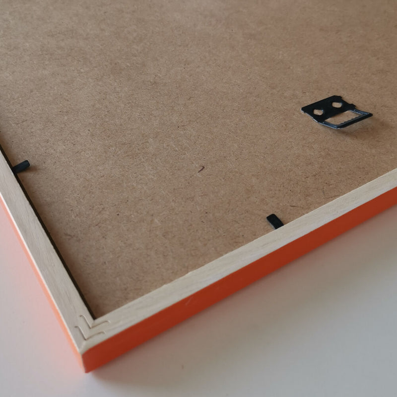 Orange glossy wooden frame – Narrow (14 mm) – A3 (30×42 cm)