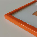 Orange glossy wooden frame - Narrow (14 mm) - Custom size