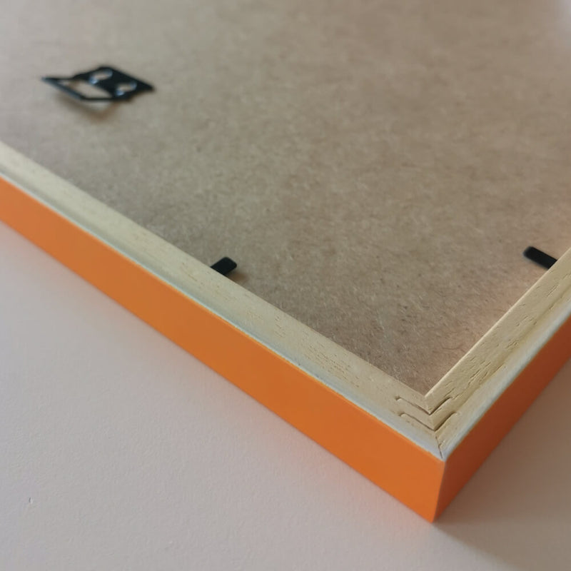 Orange matte wooden frame - Narrow (15 mm) - 30×30 cm