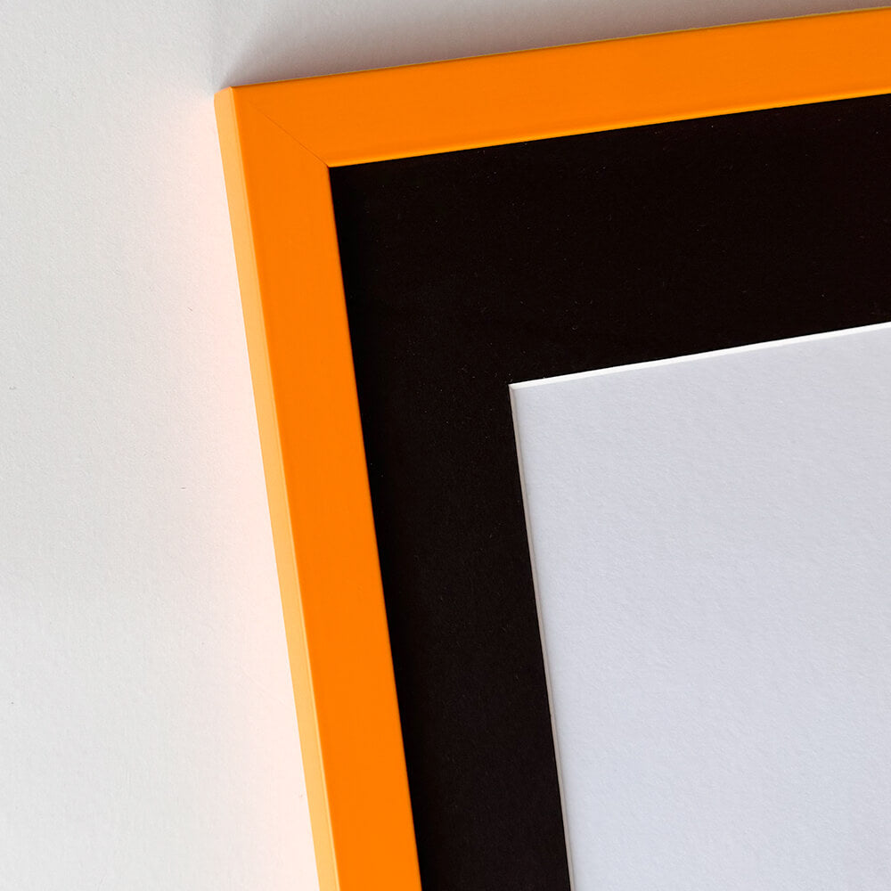 Orange matte wooden frame - Narrow (15 mm) - A4 (21x29.7 cm)