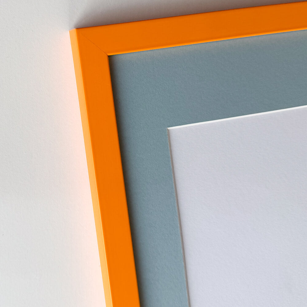 Orange matte wooden frame - Narrow (15 mm) - A4 (21x29.7 cm)