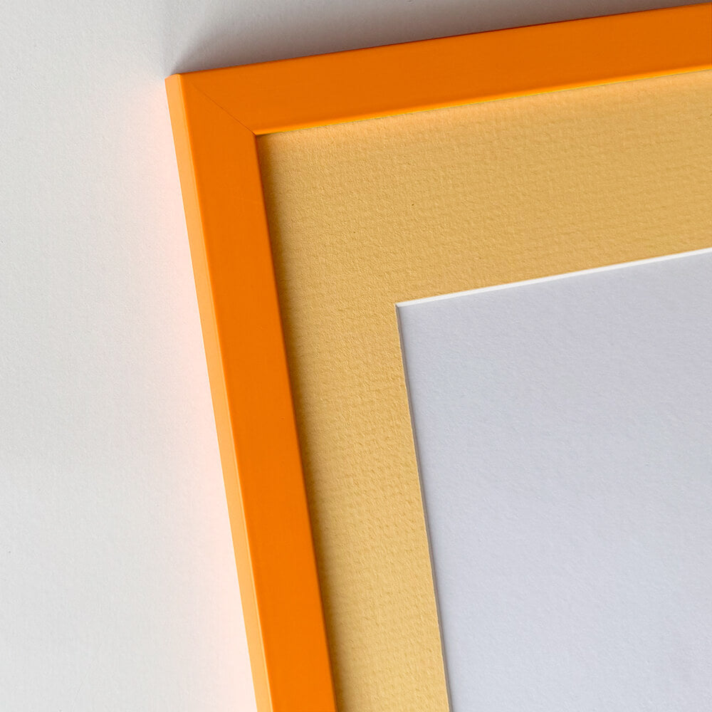 Orange matte wooden frame - Narrow (15 mm) - 40×50 cm