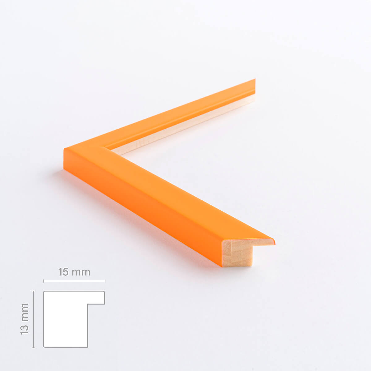 Orange matte wooden frame - Narrow (15 mm)