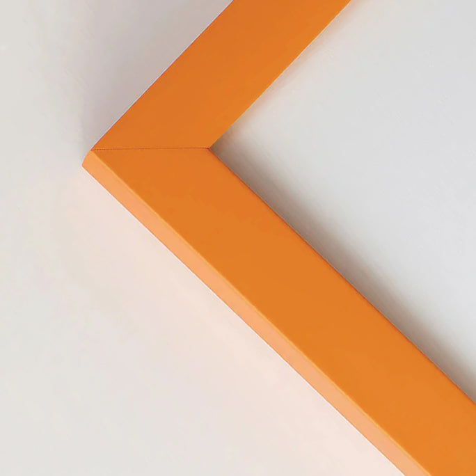 Orange matte wooden frame - Narrow (15 mm) - Custom size