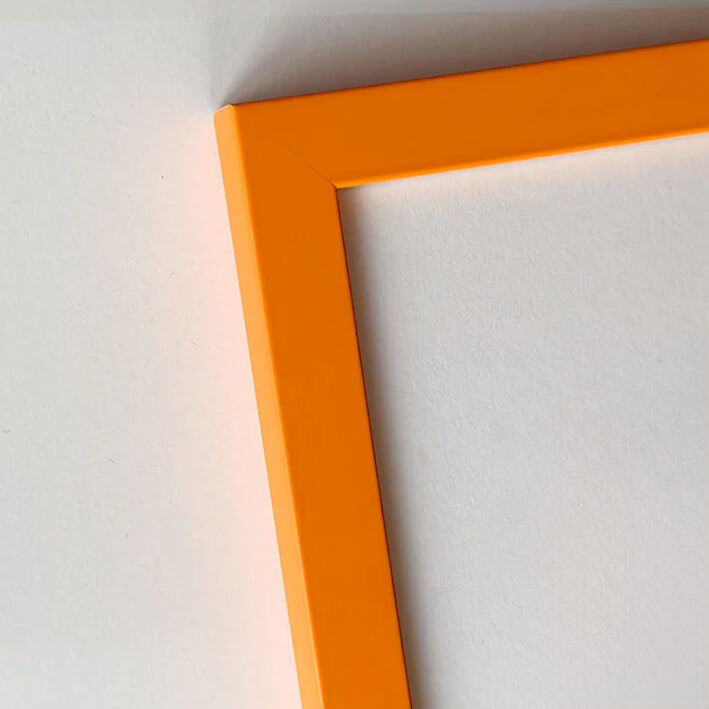 Orange matte wooden frame - Narrow (15 mm) - 28x35 cm