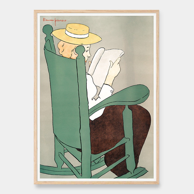 Woman reading in a rocking chair