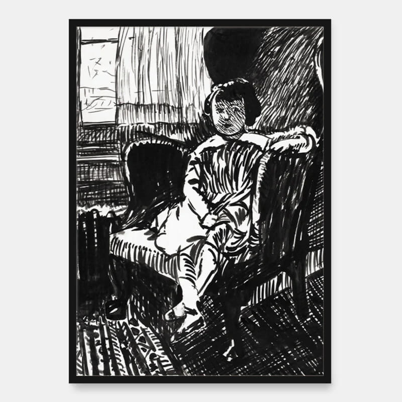 Girl seated on chair