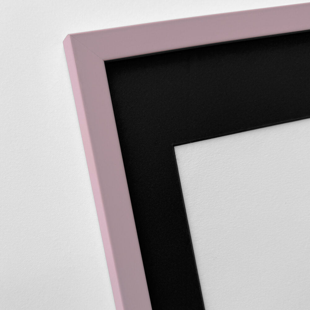 Pink matte wooden frame - Narrow (15 mm) - 28x35 cm