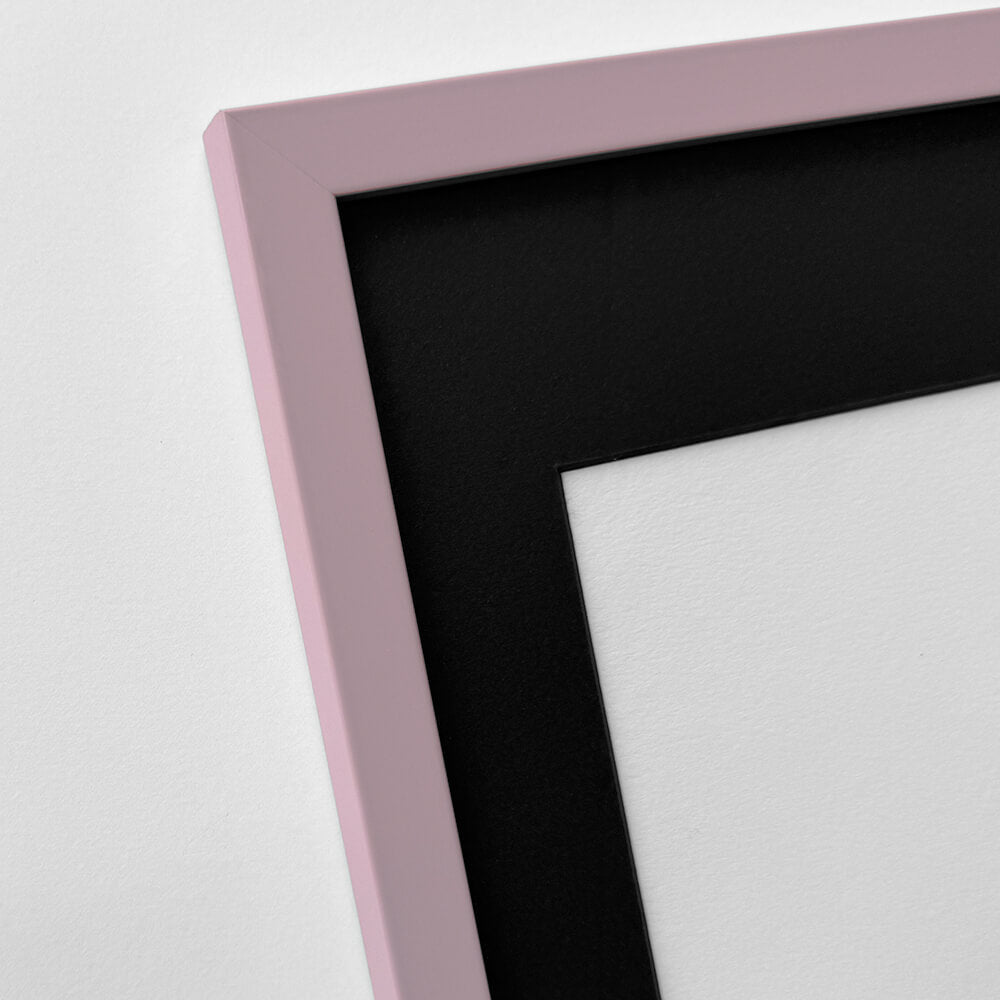 Pink matte wooden frame - Narrow (15 mm) - 40x50 cm