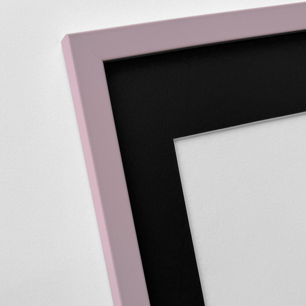 Pink matte wooden frame - Narrow (15 mm) - 30x30 cm