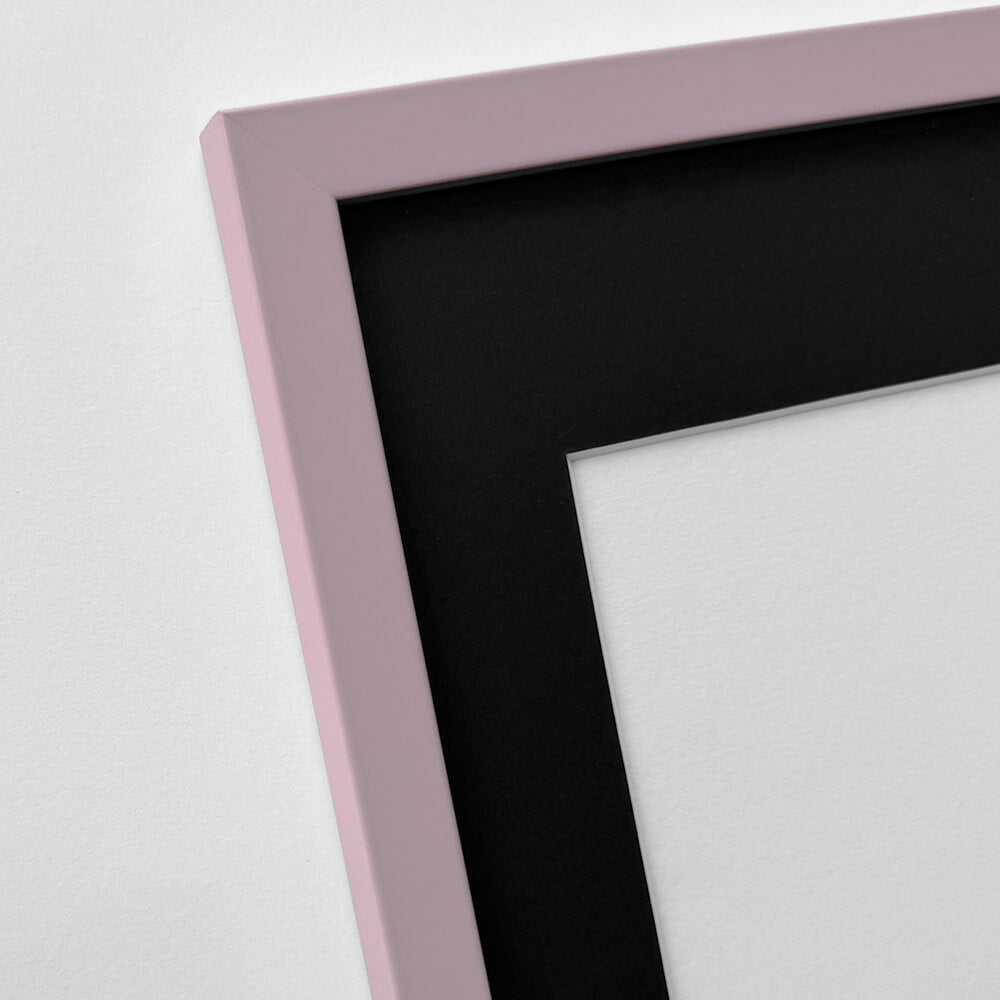 Pink matte wooden frame - Narrow (15 mm) - A2 (42x59.4 cm)