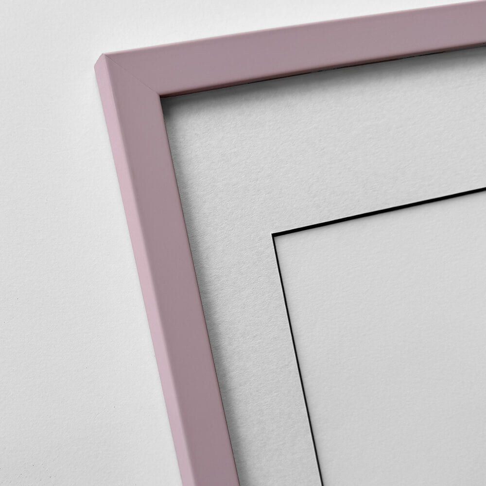 Pink matte wooden frame - Narrow (15 mm) - 60×60 cm