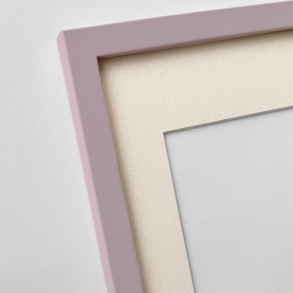 Pink matte wooden frame - Narrow (15 mm) - 28x35 cm