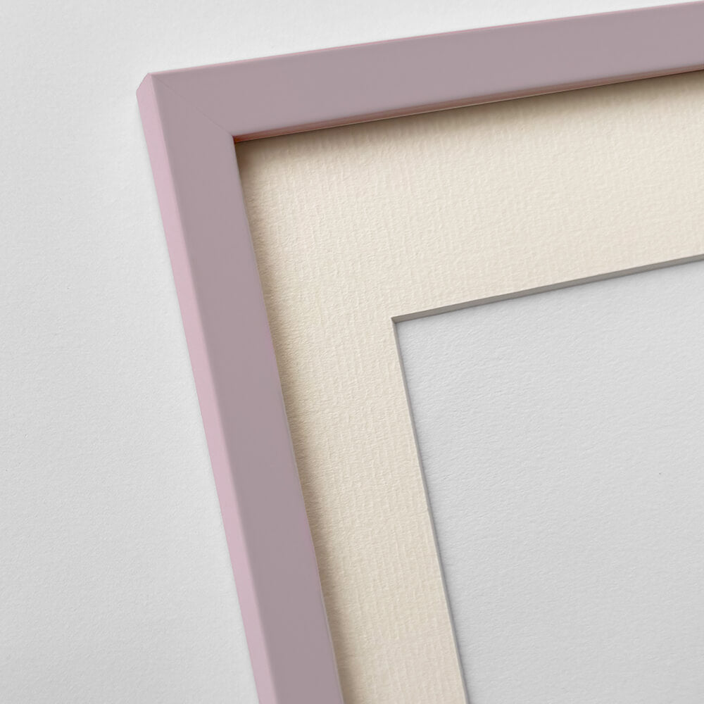 Pink matte wooden frame - Narrow (15 mm) - 40×40 cm