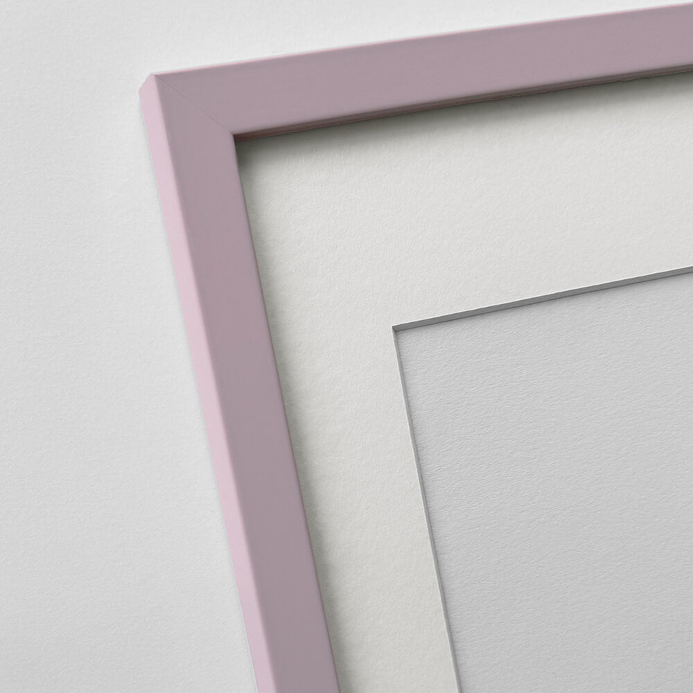 Pink matte wooden frame - Narrow (15 mm) - 30x30 cm
