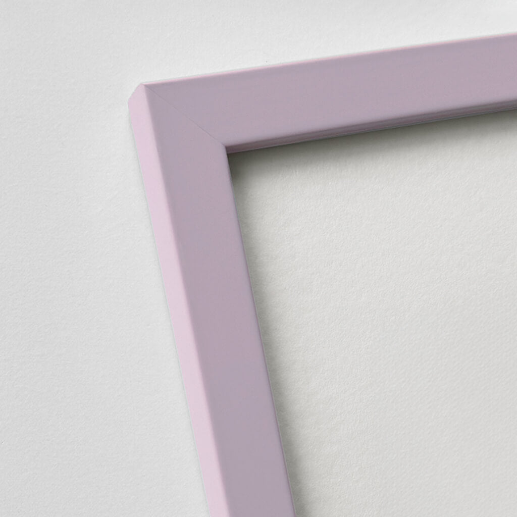 Pink matte wooden frame - Narrow (15 mm) - Custom size
