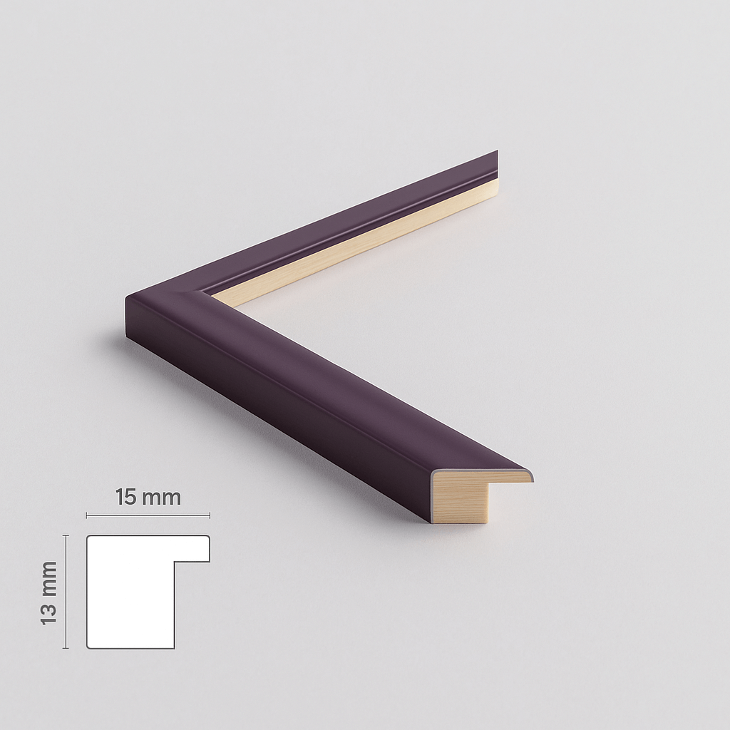 Purple matte wooden frame - Narrow (15 mm) - 40×40 cm