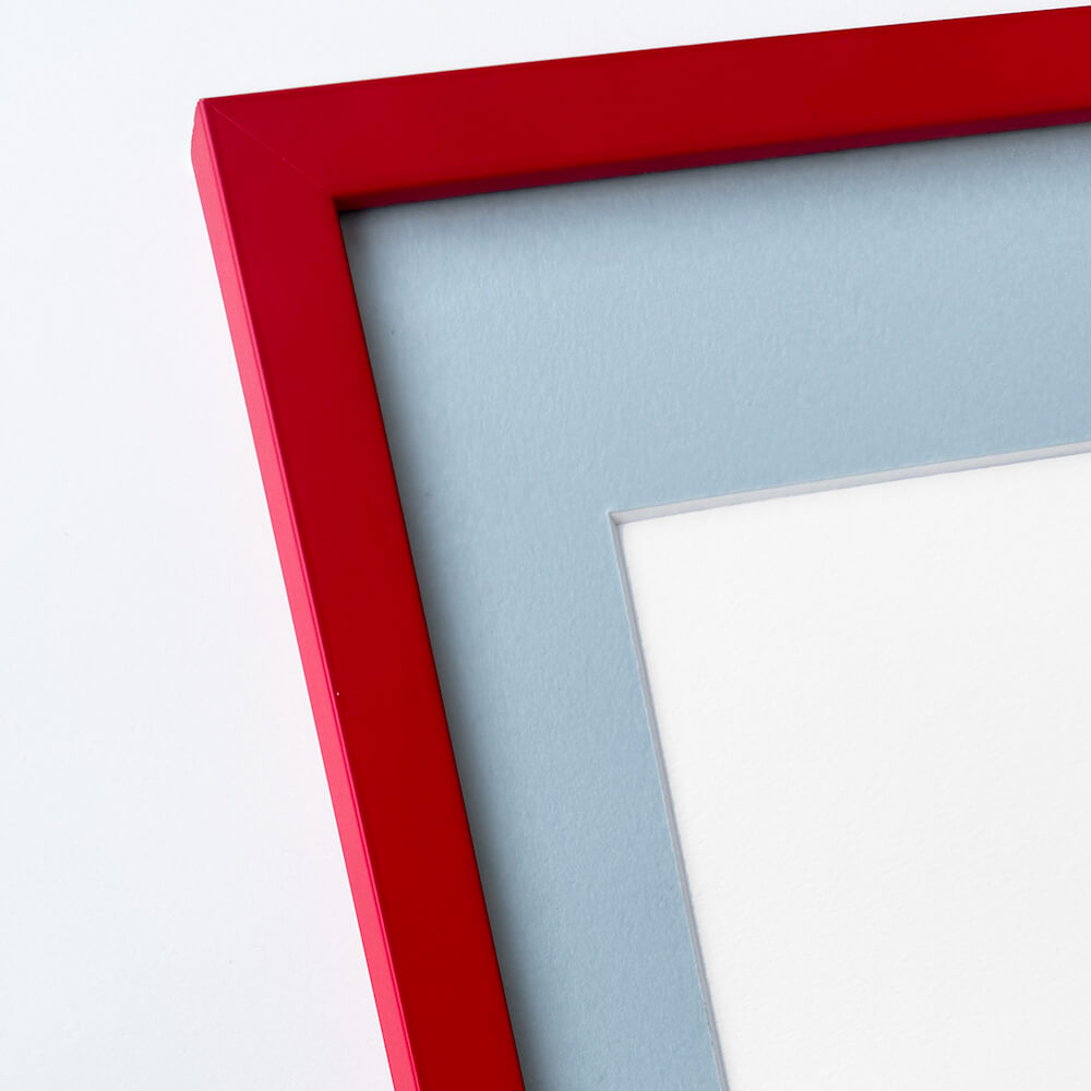 Red matte wooden frame – Narrow (15 mm) – 40×50 cm