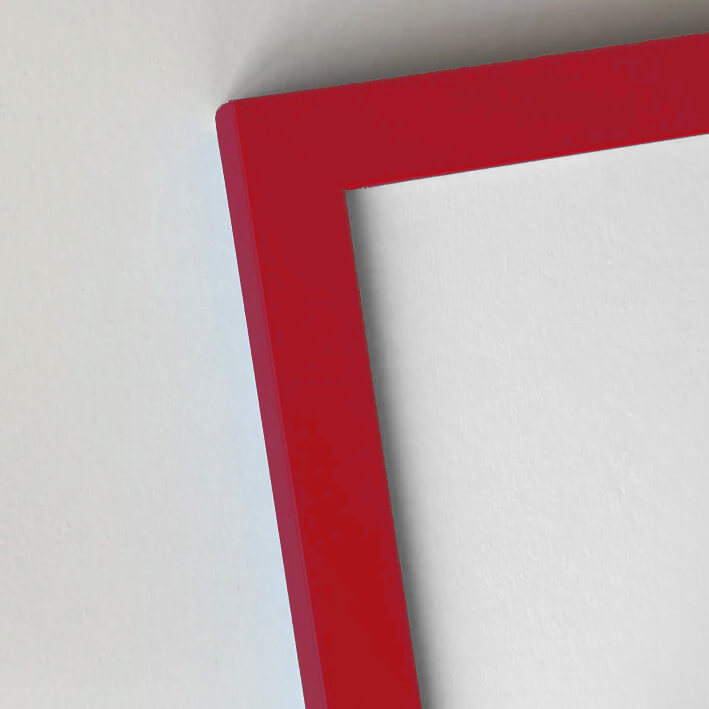 Matte red wooden frame - Narrow (15 mm) - 50x70 cm
