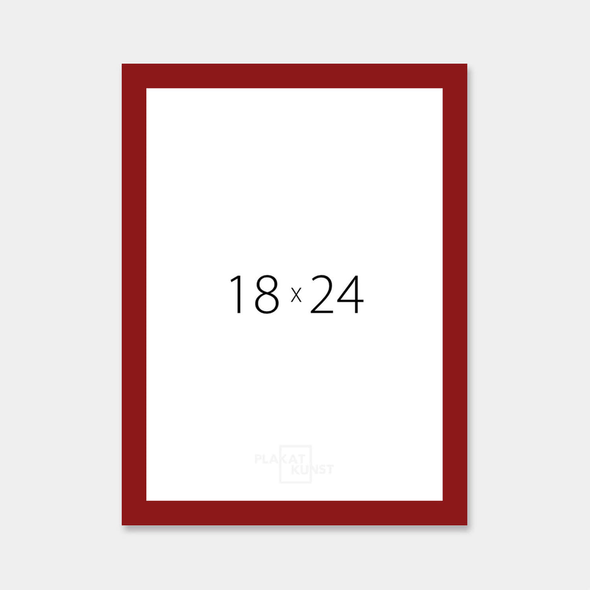 14x13 Frame Dark red glossy 18x24 wooden frame - 14x13 mm | PlakatKunst.com