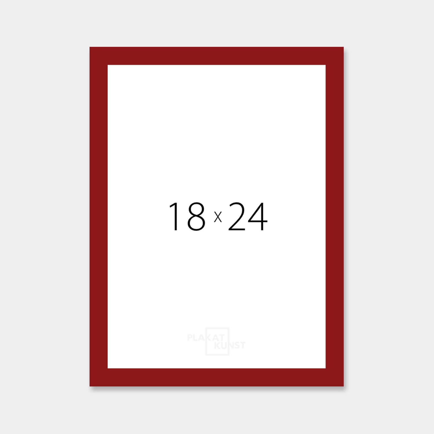 Dark red glossy wooden frame – Narrow (14 mm) – 18x24 cm