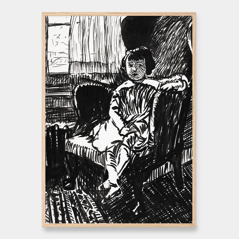 Girl seated on chair