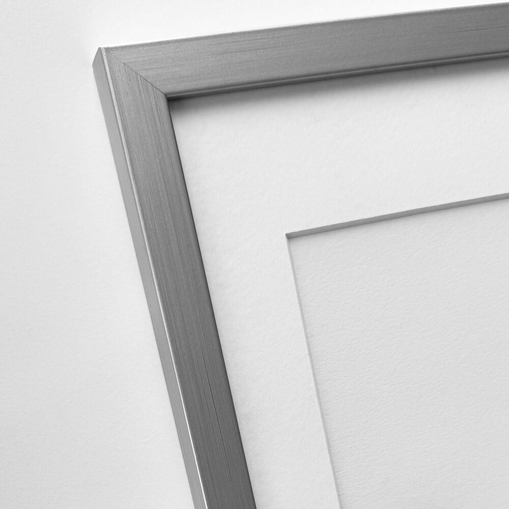 Silver colored wooden frame - Narrow (15 mm) - Custom size