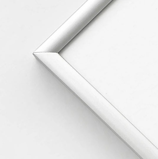 Matte silver premium aluminum frame - Narrow (6 mm) - Custom size