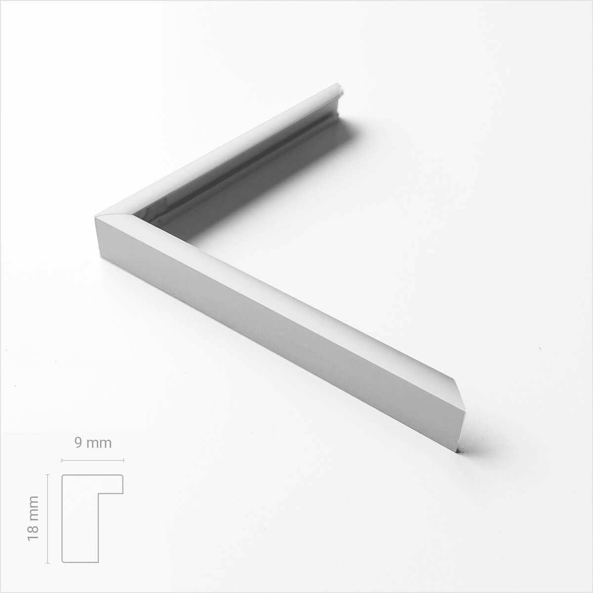 Matte silver A1 aluminum frame - Narrow (9 mm) - 59.4×84.1 cm