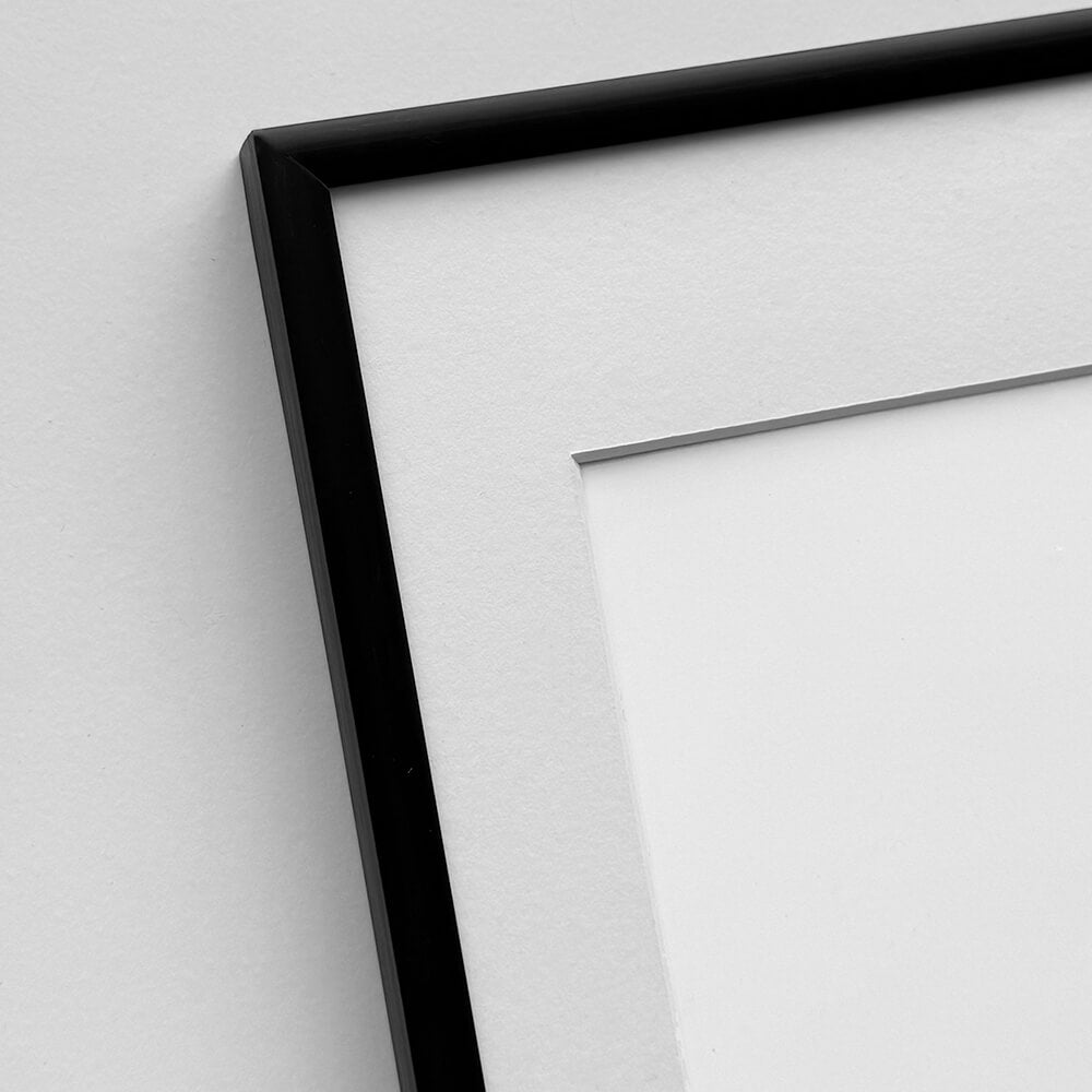 Black aluminum frame - Narrow (9 mm) - 50x70 cm