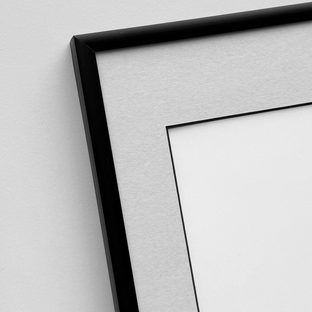 Black aluminum frame - Narrow (9 mm) - 70×70 cm
