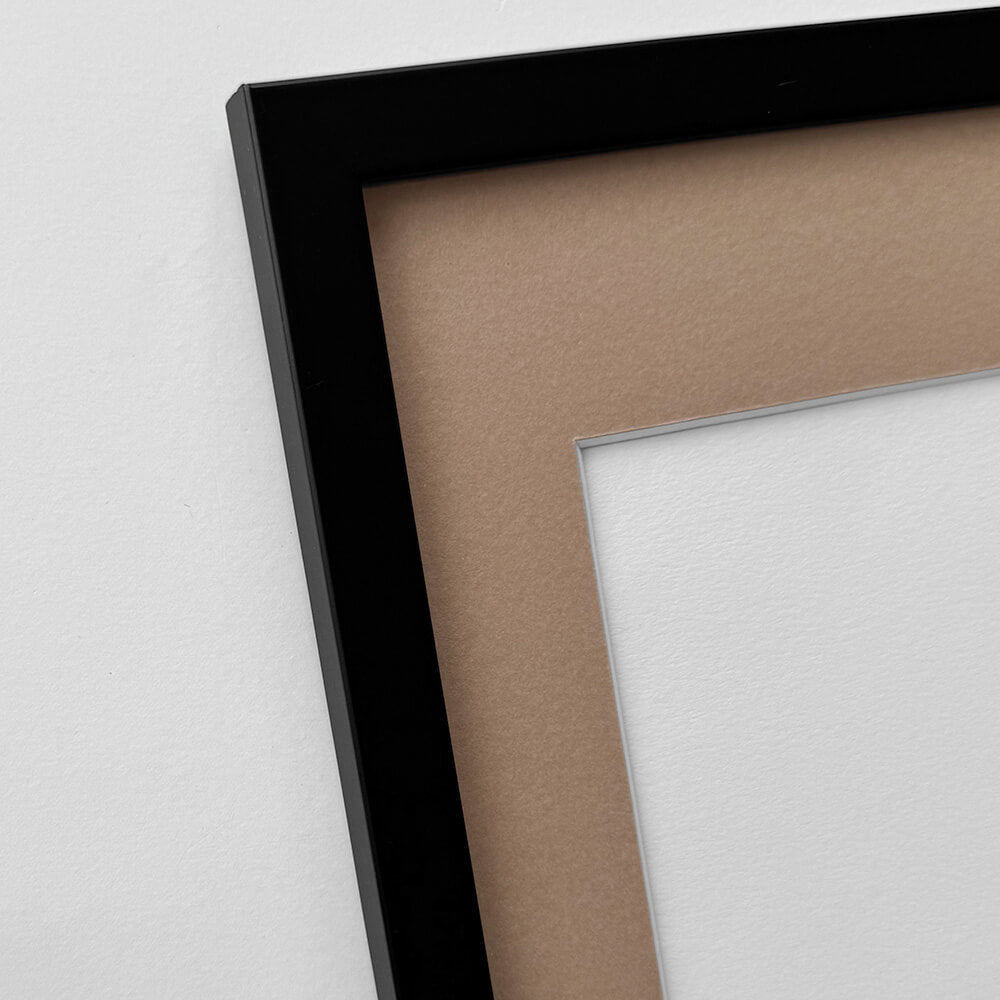 Black wooden frame - Narrow (15 mm) - Custom Size