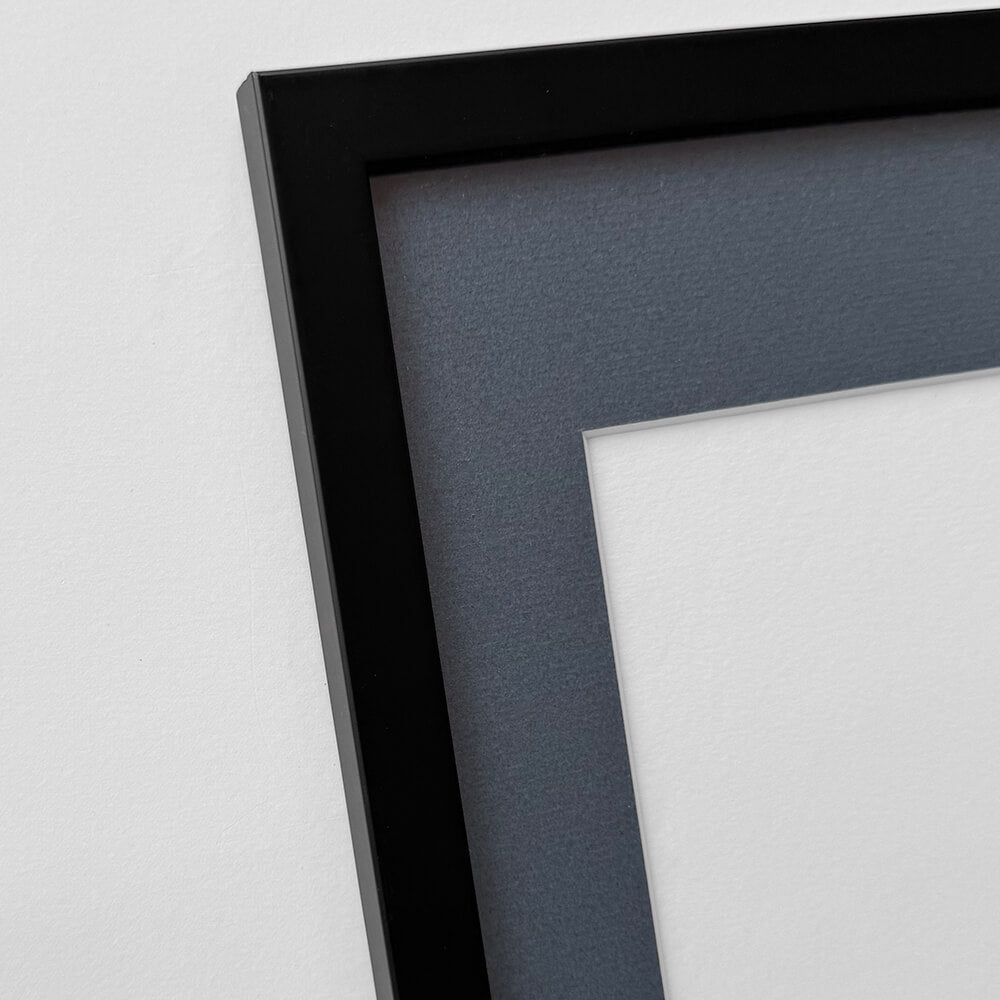 Black wooden frame - Narrow (15 mm) - Custom Size
