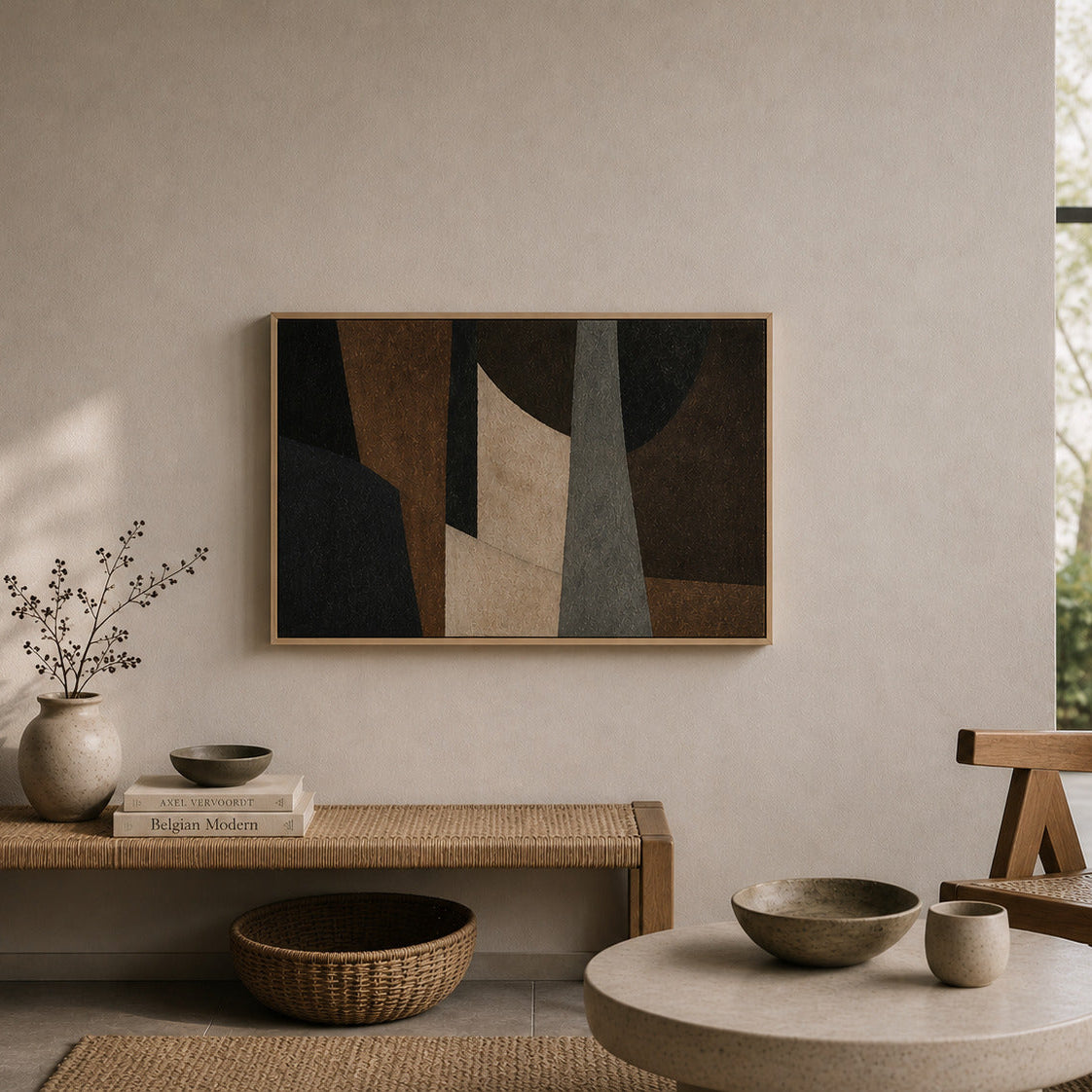 Floater frame in light oak