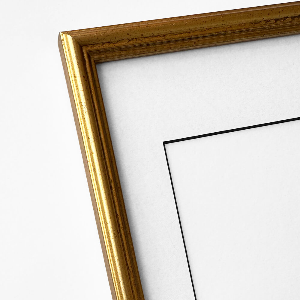 Vintage Gold Frame - Narrow (15mm) - A2 (42x59.4cm)