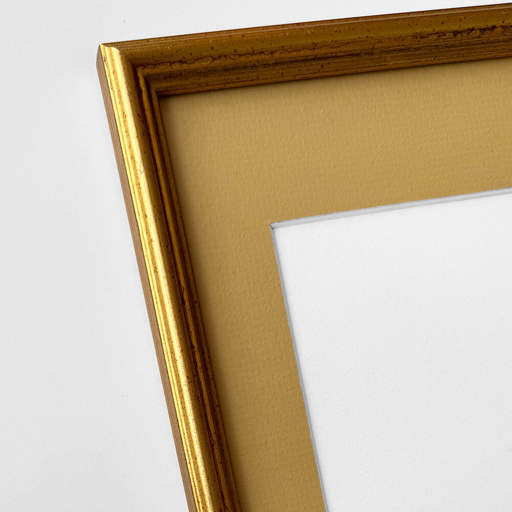 Golden vintage frame - Narrow (15 mm) - 50x70 cm