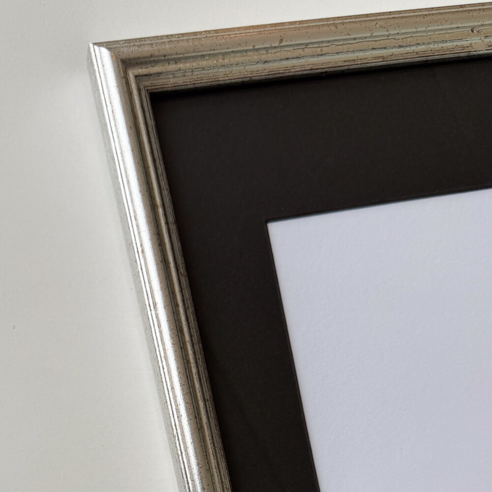 Vintage silver frame - Narrow (15 mm) - 40x50 cm