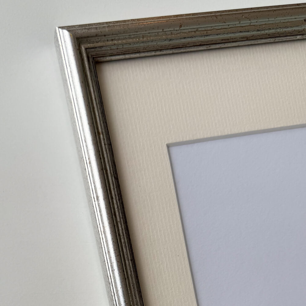 Vintage silver frame - Narrow (15 mm) - A4 (21x29.7 cm)