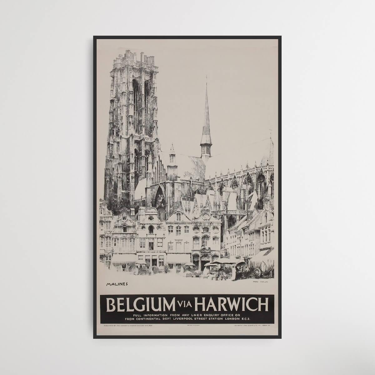belgium-via-harwich-poster
