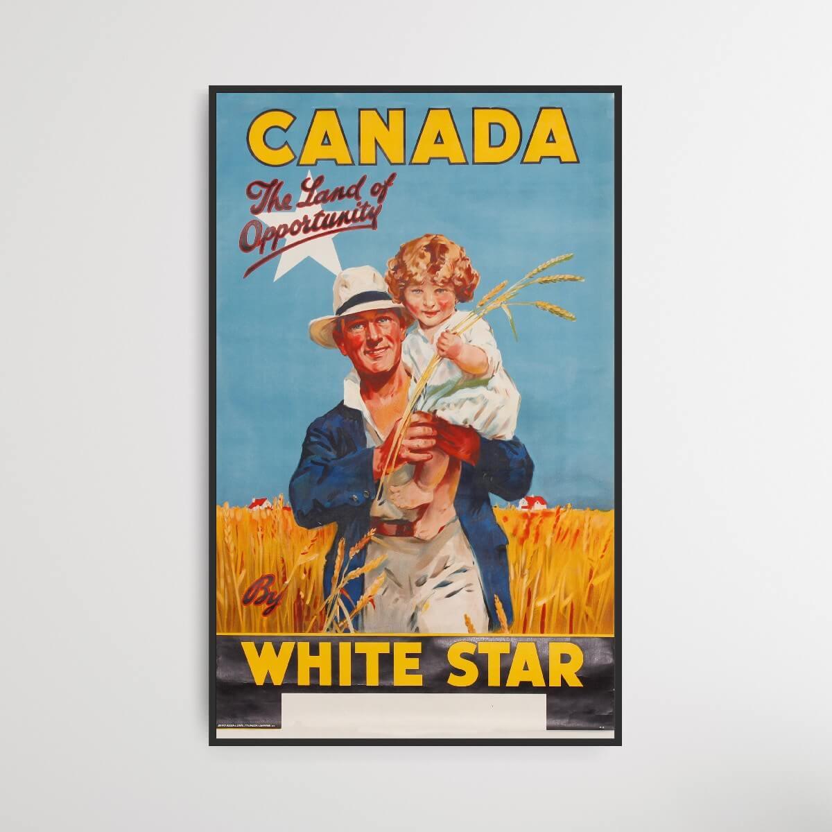 Canada - Land of Opportunity - White Star  Lithograph  PlakatKunst